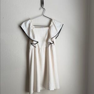 Rachel Zoe Ivory Kids Dress with Black Trim